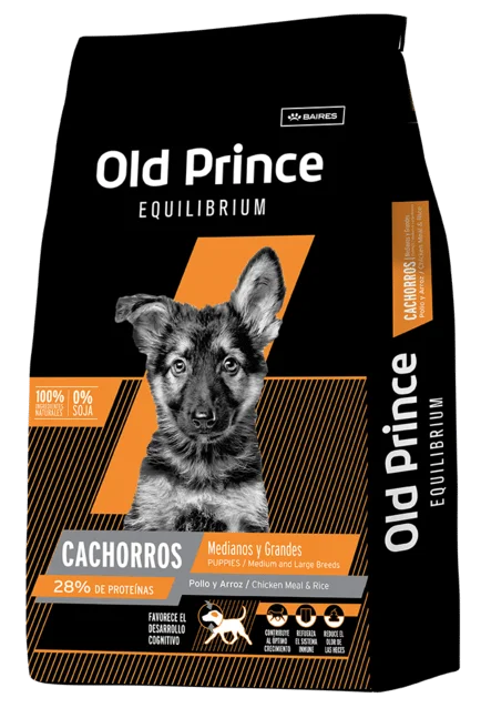 Alimento Old Prince equilibrium para perro cachorro raza mediana y grande