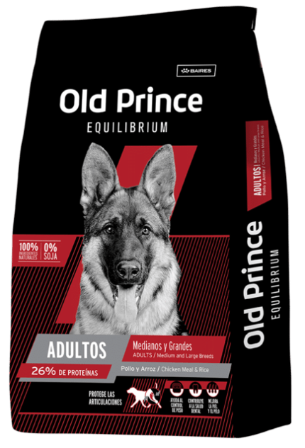 Alimento Old Prince equilibrium para perro adulto razas mediana y grande