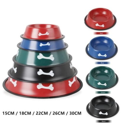 COMEDERO BEBEDERO DE ACERO INOX. ROJO