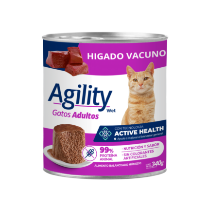 Alimento Agility en lata para gato adulto sabor higado