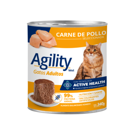 Alimento Agility en lata para gato adulto sabor pollo