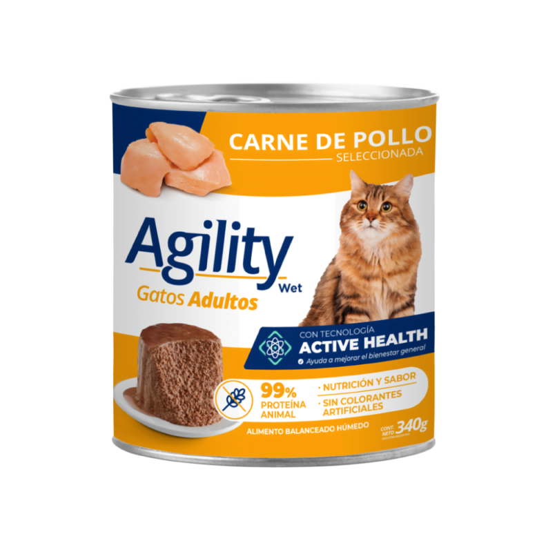 Alimento Agility en lata para gato adulto sabor pollo