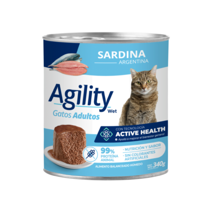 Alimento Agility en lata para gato adulto sabor sardina