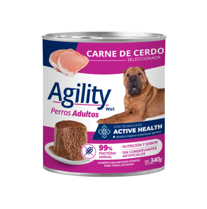 Alimento Agility para perro en lata adulto sabor cerdo