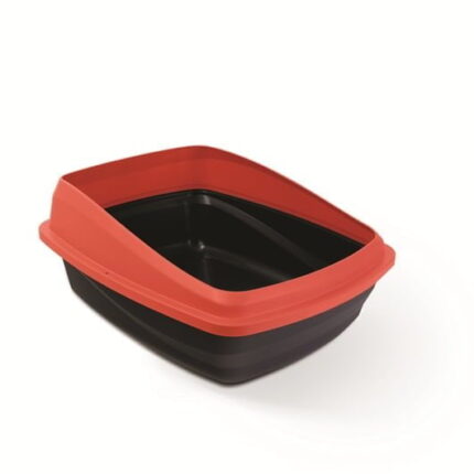 Catit litera con borde rojo y negro.