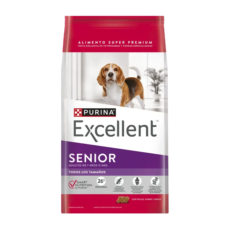 Alimento Excellent de pollo y arroz para perro senior +7