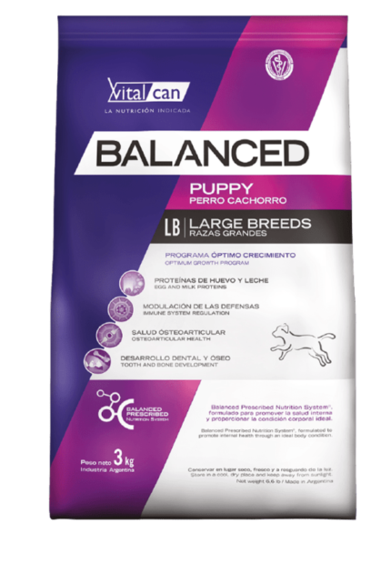 Alimento Balanced para perro cachorro raza grande
