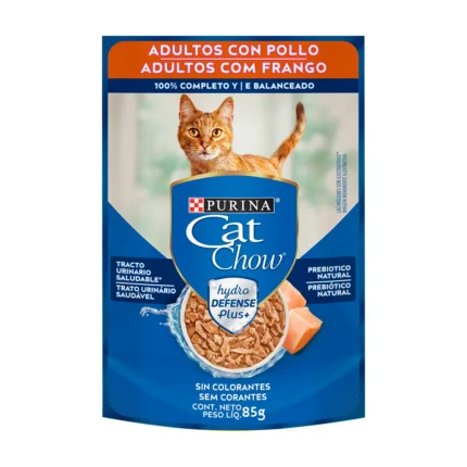 Alimento Cat chow pouch adulto pollo 85gr