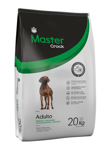 Alimento Master crock para perros adultos razas medianas/grandes