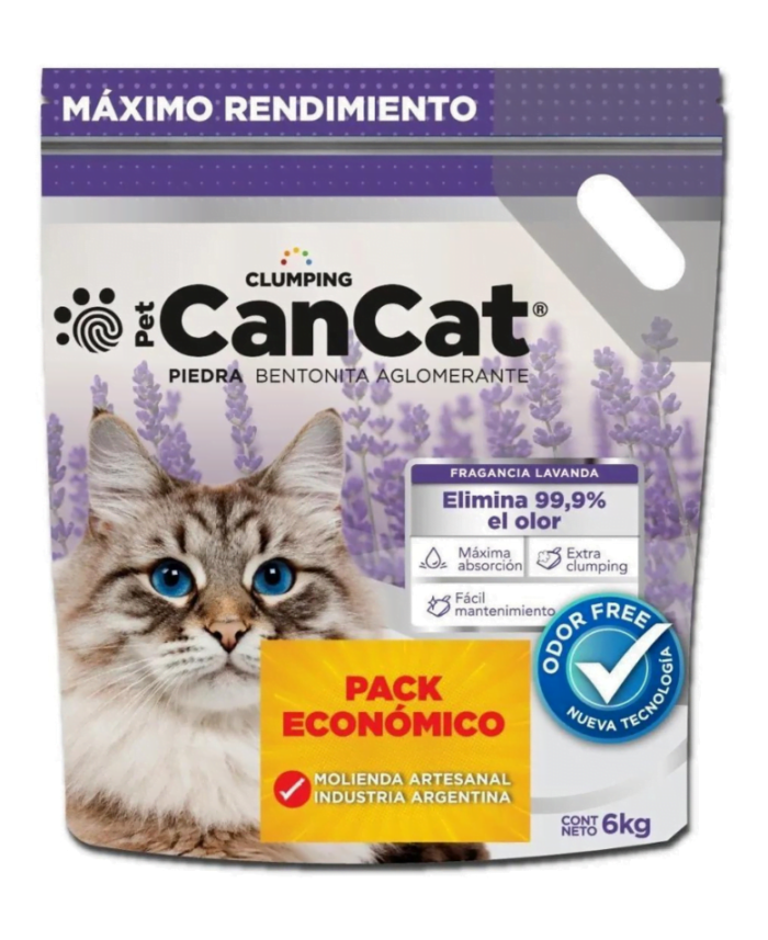 Piedras Sanitarias Bentonita Lavanda 6Kg Can Cat