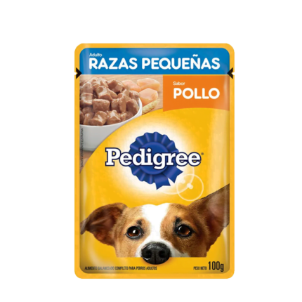 Alimento Pedigree pouch sabor pollo para perro Adulto Raza pequeña
