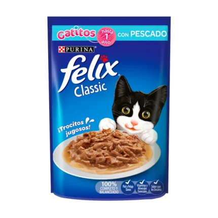 Alimento Felix classic pouch gatitos con pescado