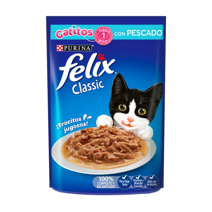 Alimento Felix classic pouch gatitos con pescado Alimento Felix classic pouch gatitos con pescado