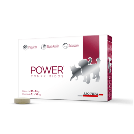 Comprimido anti pulgas Power para perros de 5 a 10 kg y gatos de 3 a 6 kg