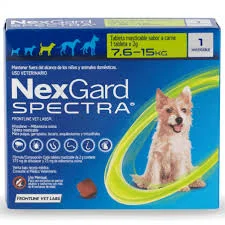 Comprimido antiparasitario interno y externo Nexgard Spectra de 7,5- 15KG