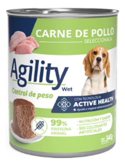 ALIMENTO HUMEDO EN LATA AGILITY WET DOG ADULTO CONTRL PESO X 340